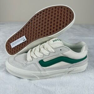 Vans Women's Caldrone Sneakers Suede Leather Size 8.5 US Off White Green New